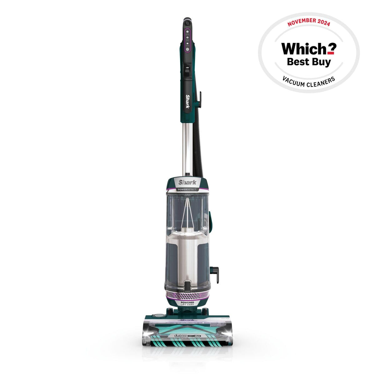 Shark PowerDetect Corded Upright Vacuum Cleaner with DuoClean Detect, Reverse Clean, Anti Hair Wrap Plus, Allergen Seal, Anti-Odour, Pet, Crevice & Multi-Surface Tools, Portable, 750W, 1.3L AZ3900UKT