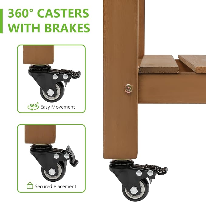 Havers Raised Garden Bed with Legs & Wheels –, Outdoor Elevated Planter Box with