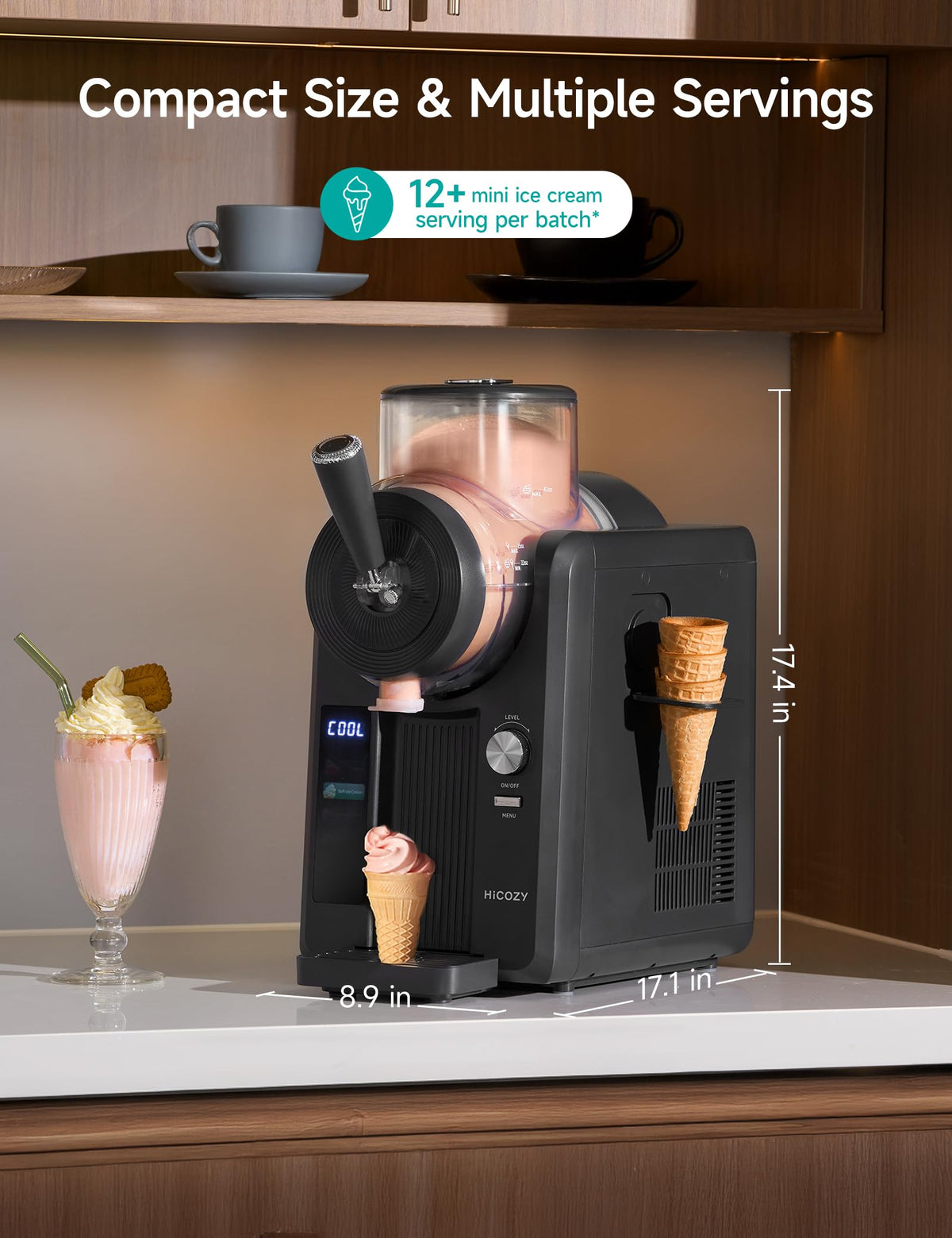 HiCOZY F3 Ice Cream Maker, Slush Machine, No Ice and Blending Needed