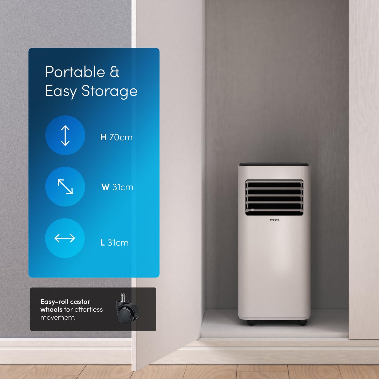 Emperial Air Conditioner, 4-in-1 Portable Air Conditioning Unit, Hour Timer