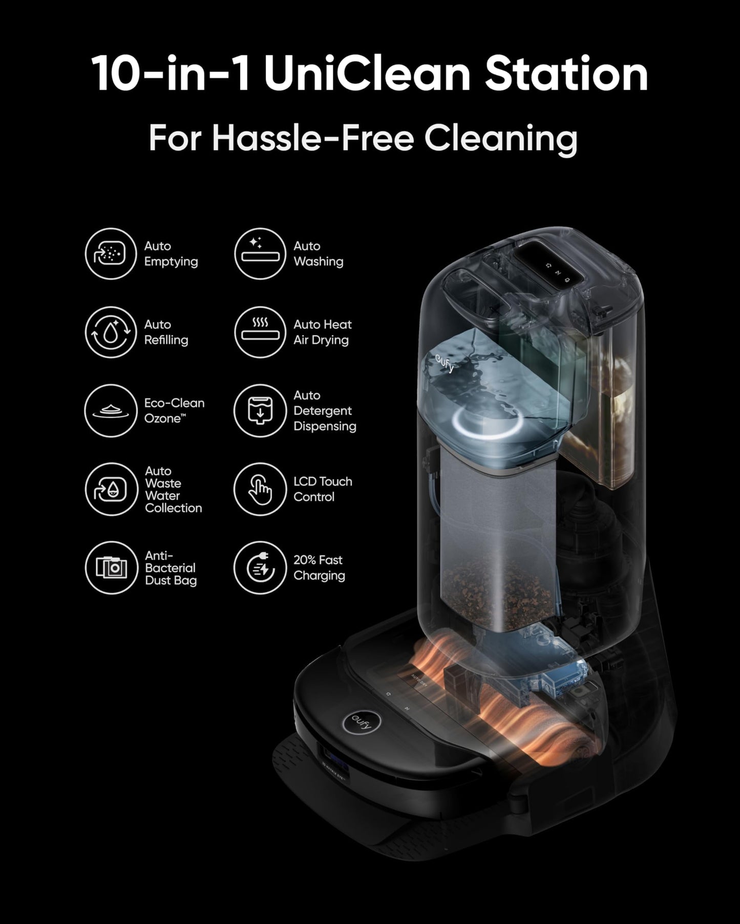 eufy Robot Vacuum and Mop, S1 Pro Omni, HydroJet System with Roller Mop