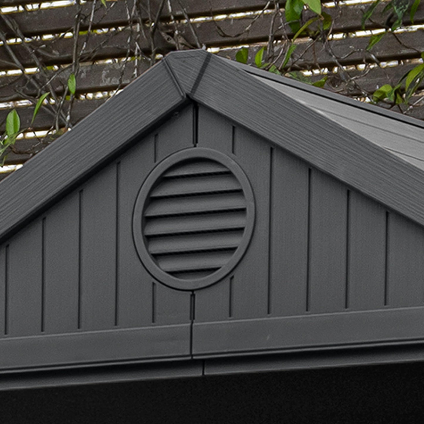 Keter Darwin 4x4 Outdoor Storage Shed - Grey | Small Resin Garden Tool Shed | Wood-Effect Weatherproof Double-Wall with Skylight & Ventilation