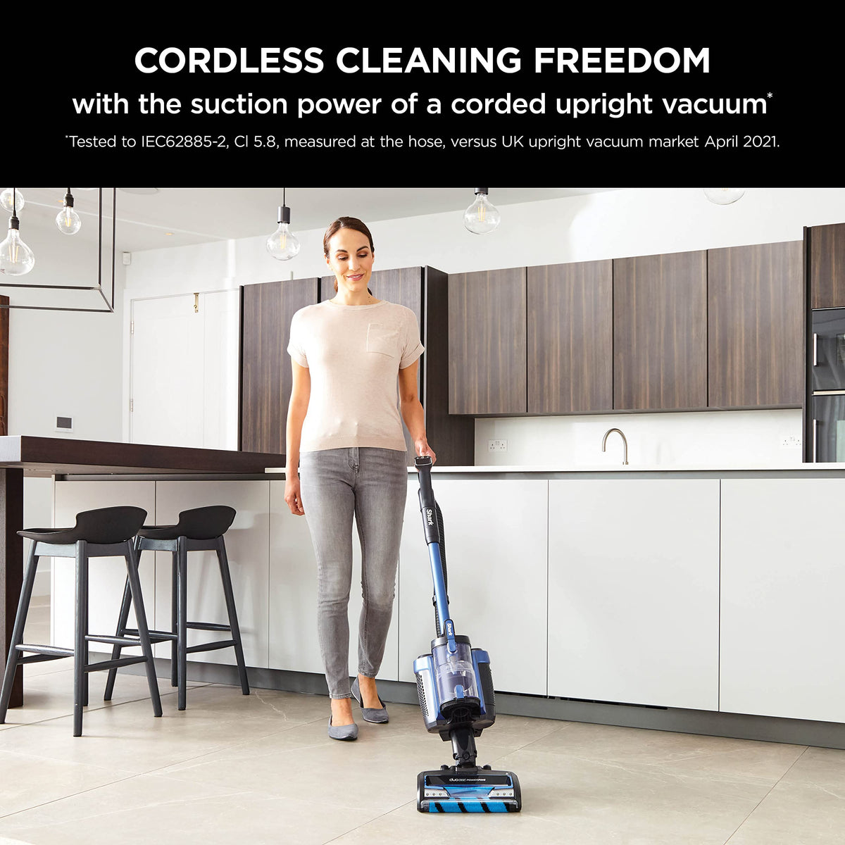 Shark Cordless Upright Vacuum Cleaner, with Anti Hair Wrap, Blue ICZ300UKT