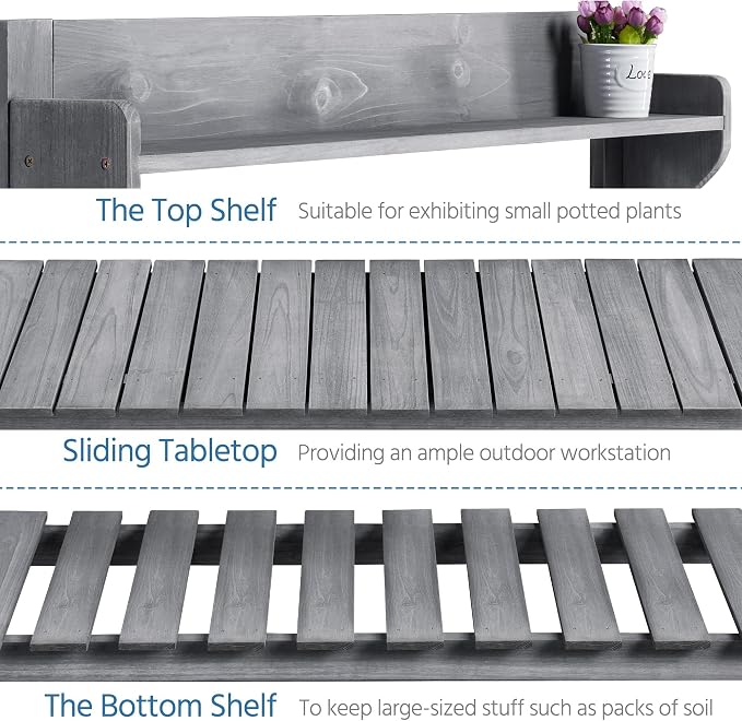 Havers Potting Bench Table Outdoor Garden Potting Table Wooden Workstation