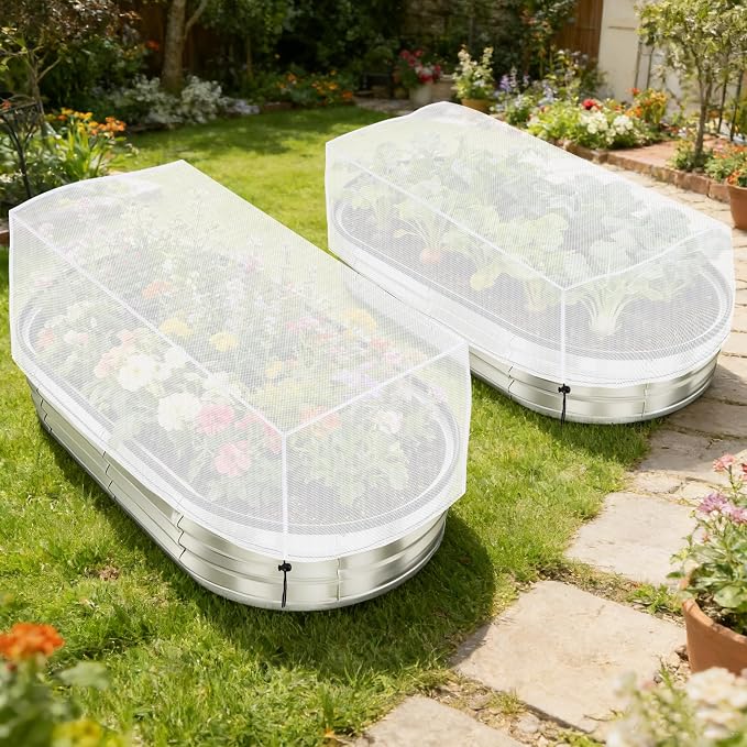 Havers 2 Pack Garden Netting for Raised Beds, 55.1" x 30" x 19.6" Garden Bed Insect