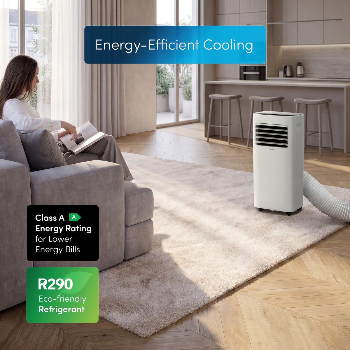 Emperial Air Conditioner, 4-in-1 Portable Air Conditioning Unit, Hour Timer