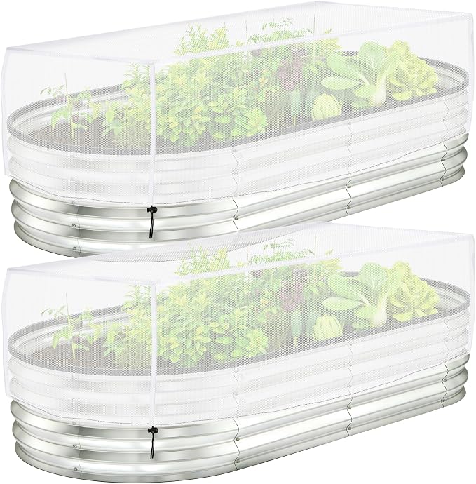 Havers 2 Pack Garden Netting for Raised Beds, 55.1" x 30" x 19.6" Garden Bed Insect