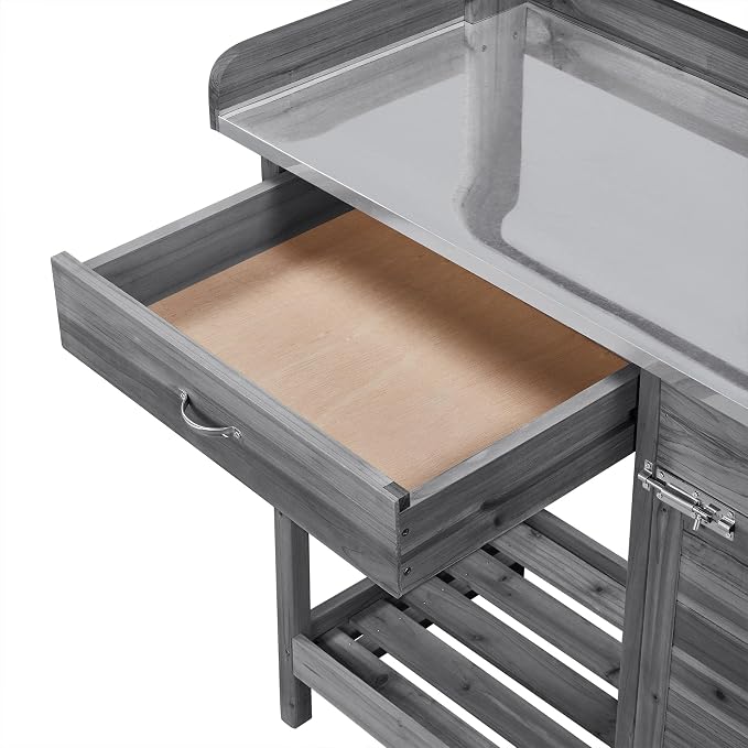 Havers Outdoor Potting Bench Table, Garden Workstation w/Metal