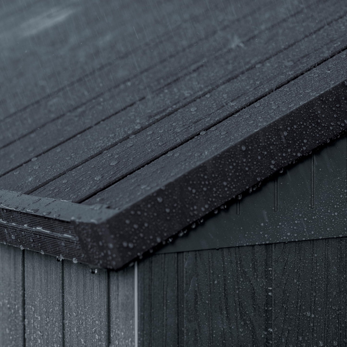 Keter Darwin 4x4 Outdoor Storage Shed - Grey | Small Resin Garden Tool Shed | Wood-Effect Weatherproof Double-Wall with Skylight & Ventilation