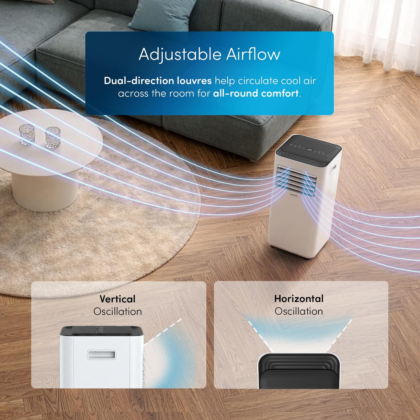 Emperial Air Conditioner, 4-in-1 Portable Air Conditioning Unit, Hour Timer