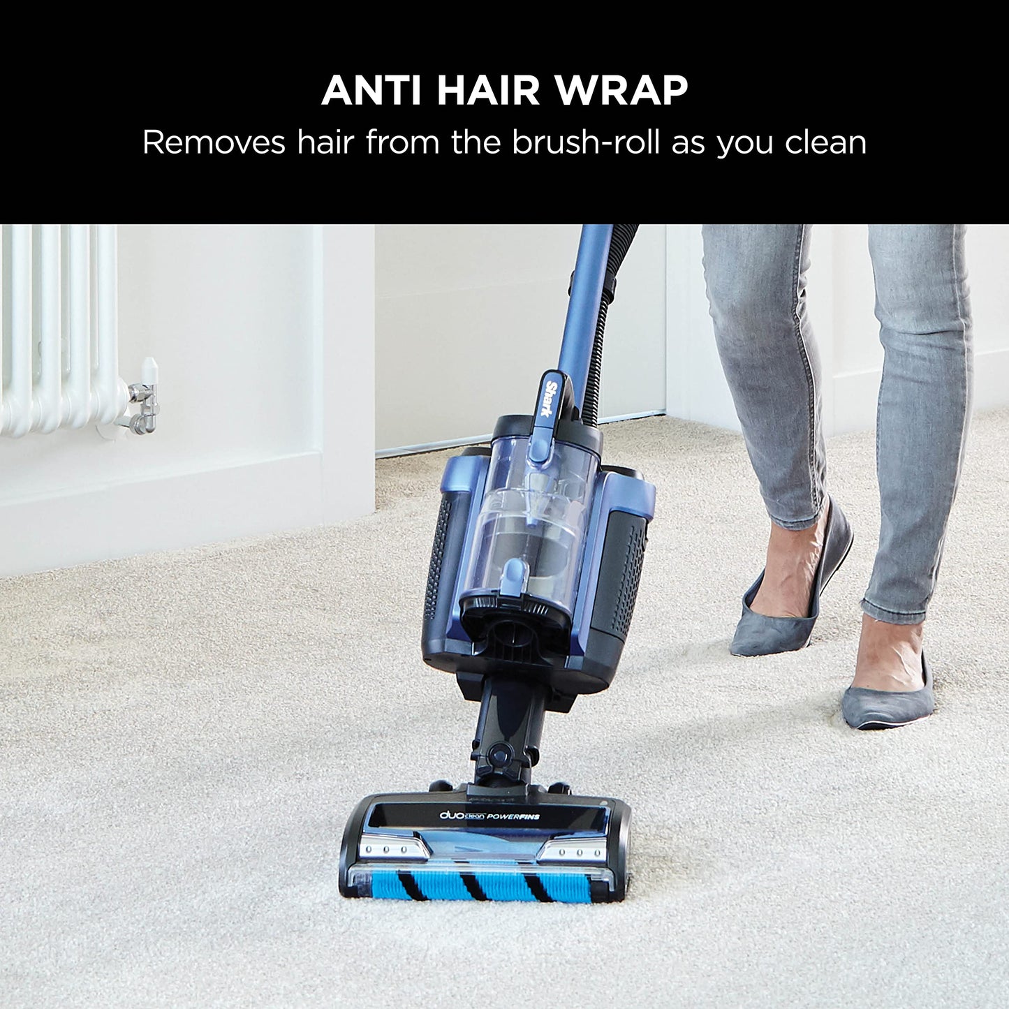 Shark Cordless Upright Vacuum Cleaner, with Anti Hair Wrap, Blue ICZ300UKT