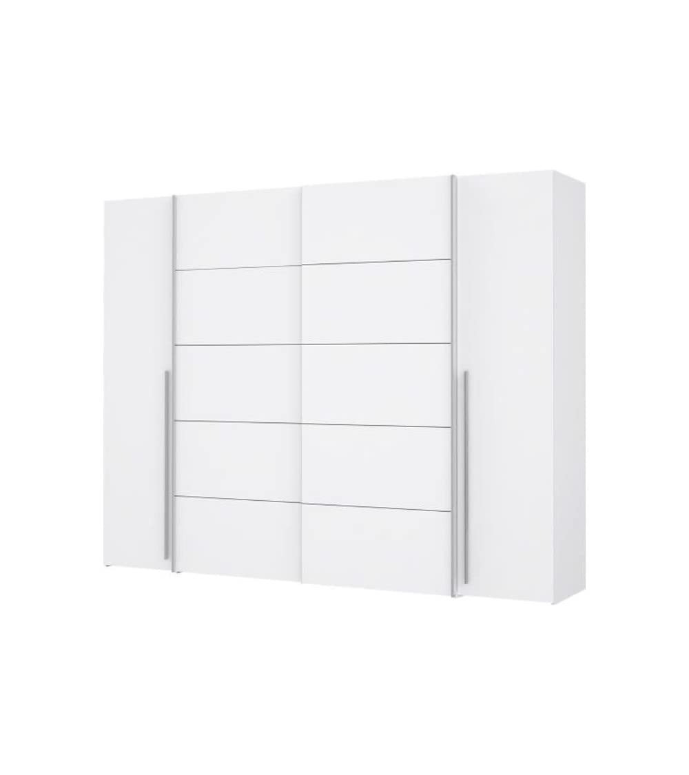 Forte Jabim Kleiderschrank mit LED Beleuchtung – Schwebetürenschrank 4-türig 280 cm Schlafzimmer – Bild 9