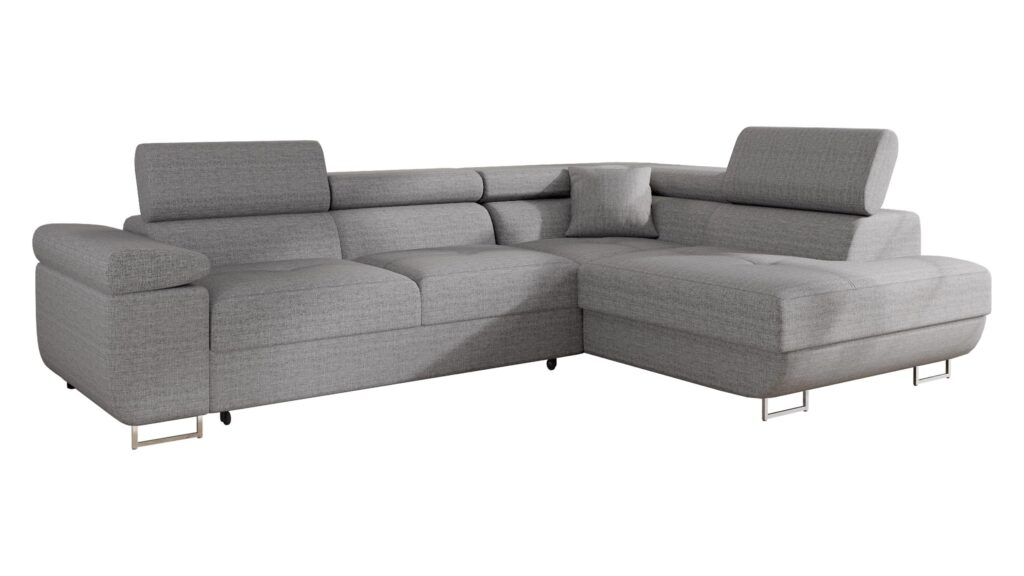Mirjan24 Torezio Ecksofa mit Schlaffunktion & Bettkasten – L-Form Wohnlandschaft mit verstellbaren Kopfstützen, Schlafsofa für Wohnzimmer