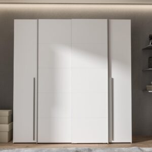 Forte Jabim Kleiderschrank mit LED Beleuchtung – Schwebetürenschrank 4-türig 280 cm Schlafzimmer