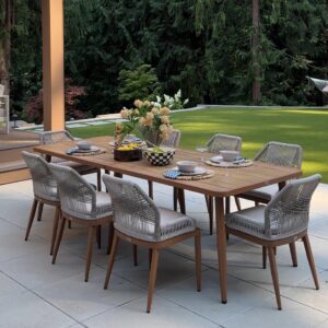 PURPLE LEAF Terrassenmöbel Set 11-tlg – Aluminium Gartenmöbel Lounge mit Esstisch & 10 Gartenstühlen, Wetterfest Balkon- & Gartenmöbel