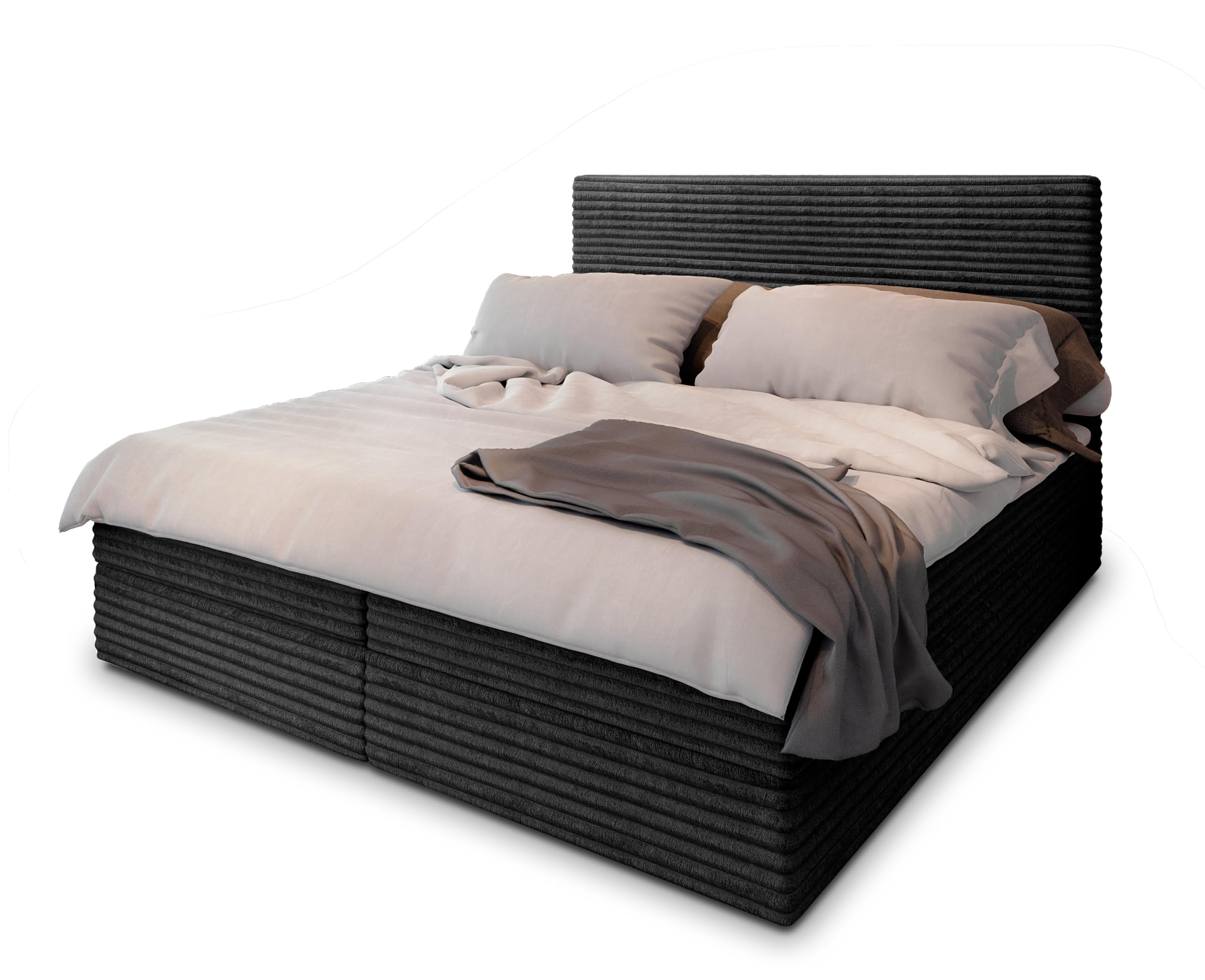Masseno Boxspringbett PISA Komplett-Set mit Matratze & Topper, Polsterbett mit Bettkasten – Bild 2