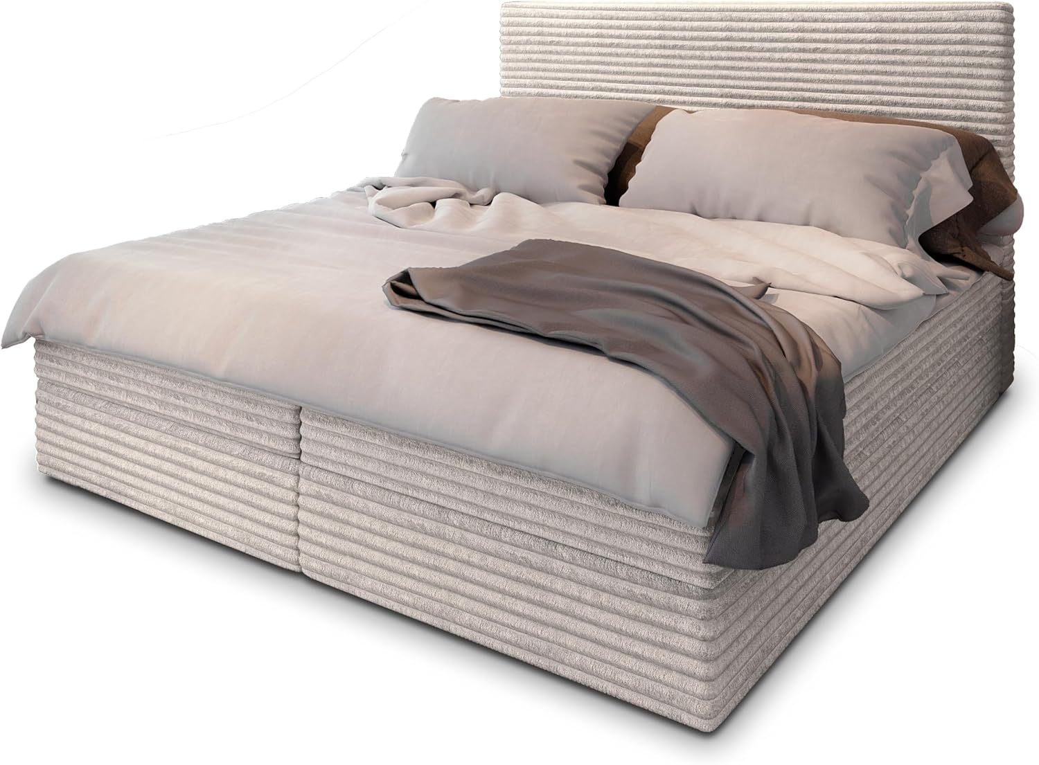 Masseno Boxspringbett PISA Komplett-Set mit Matratze & Topper, Polsterbett mit Bettkasten – Bild 4