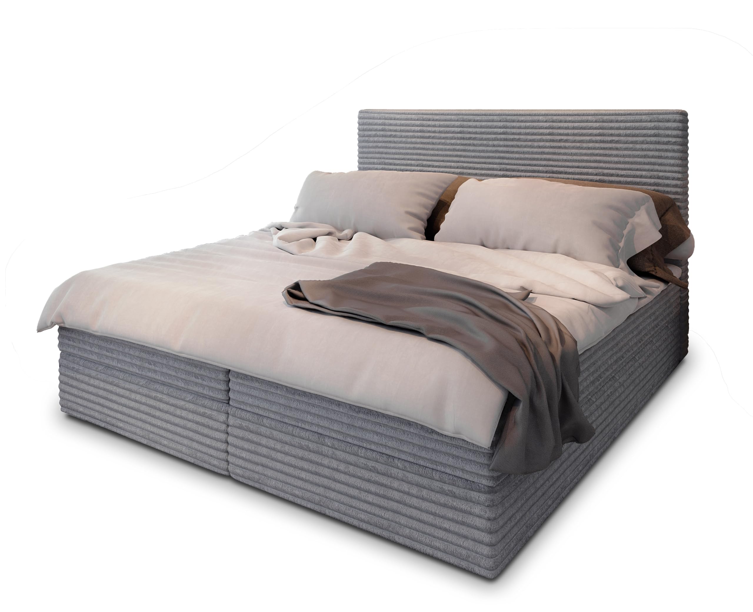 Masseno Boxspringbett PISA Komplett-Set mit Matratze & Topper, Polsterbett mit Bettkasten – Bild 3